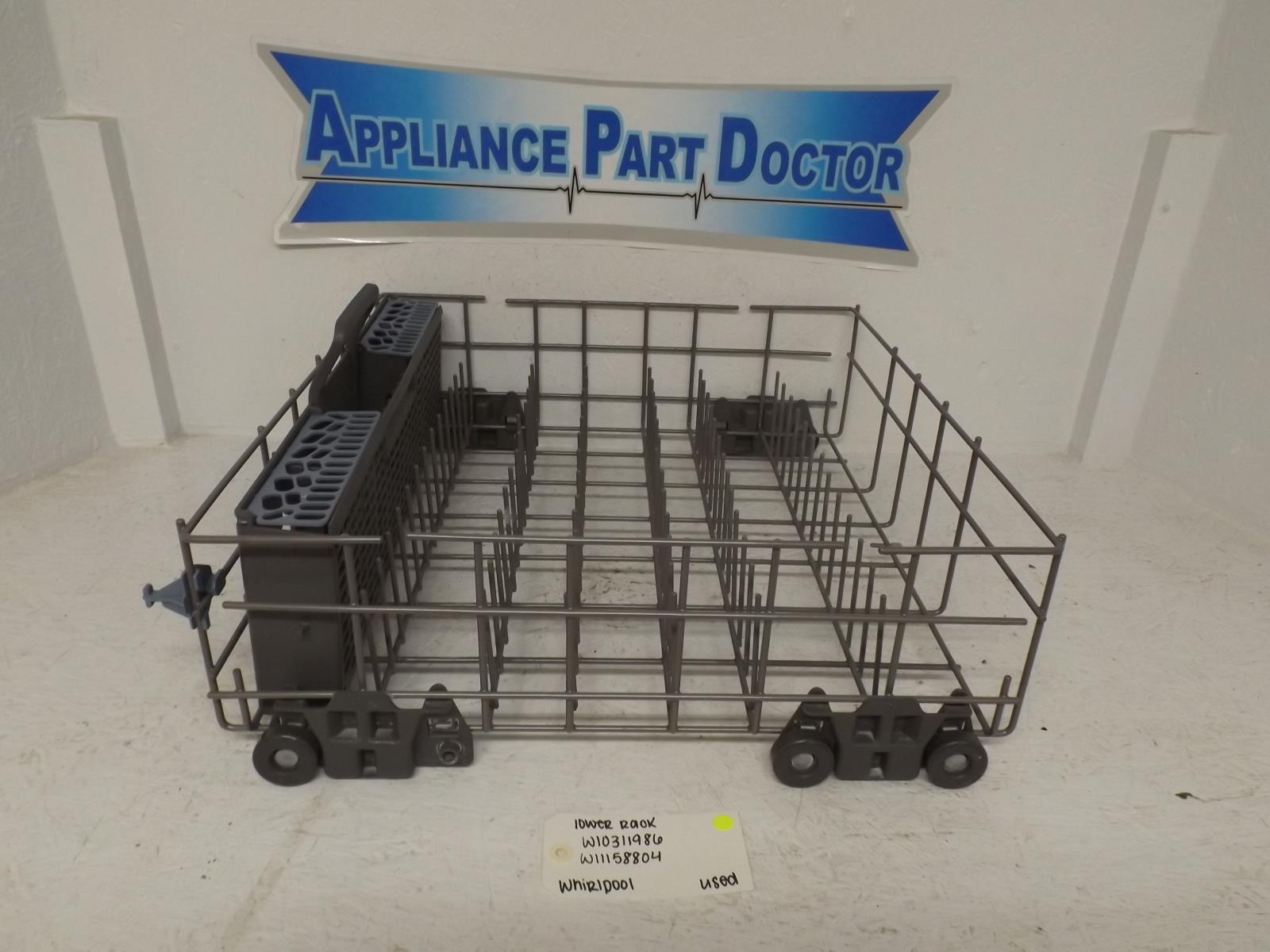 Whirlpool Dishwasher W10311986 W11158804 Lower Rack Used Whirlpool Dishwasher W10311986 W11158804 Lower Rack Used